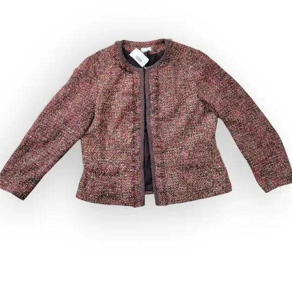 Chico's Rainbow Shine Vikey Wool Blend Multicolor Blazer Jacket Women Sz 2 / L - Picture 5 of 16